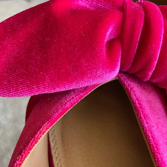 Pink velvet bow slippers - Picture 5 of 9